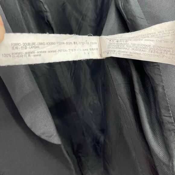 Zara Basic Collection Satin Lapel Tuxedo Blazer Black Fitted Size XS - Picture 6 of 13